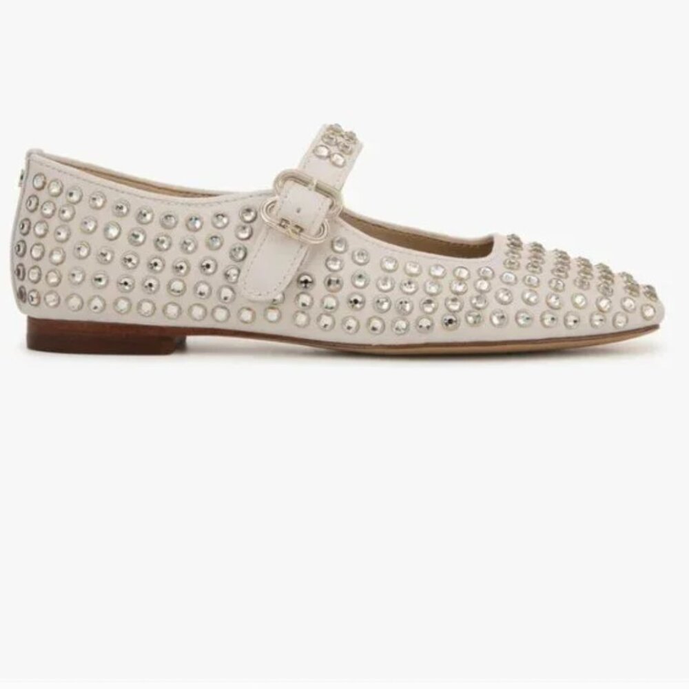 Sam Edelman White Studded Flats